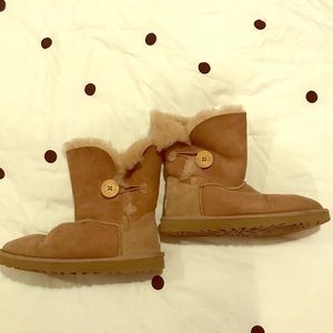 Brown Button UGG Boots
